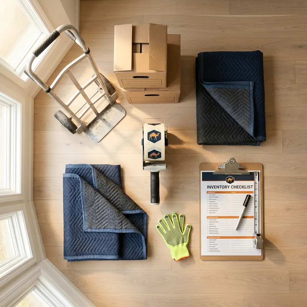 Professional moving supplies and packing materials layout for Uhrichsville residential relocations